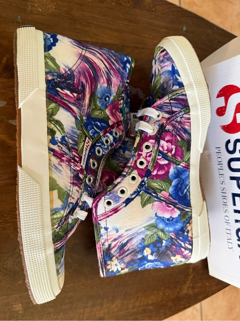 Superga Italy flower US Sz 7(M) sneakers NEW